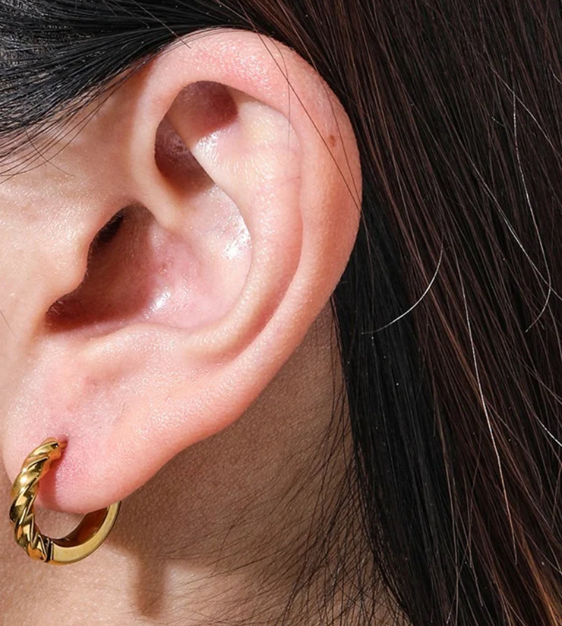FRENCH TWIST HUGGIE EARRINGS