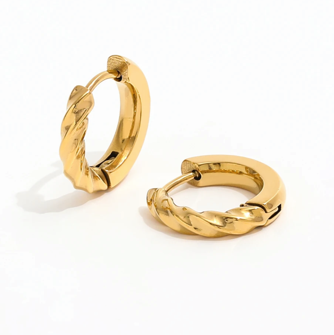 FRENCH TWIST HUGGIE EARRINGS
