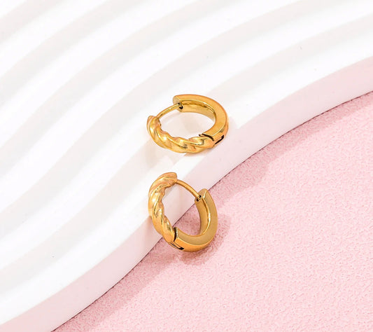 FRENCH TWIST HUGGIE EARRINGS